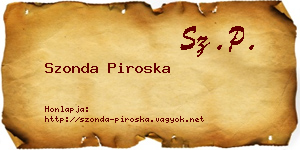 Szonda Piroska névjegykártya