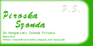 piroska szonda business card